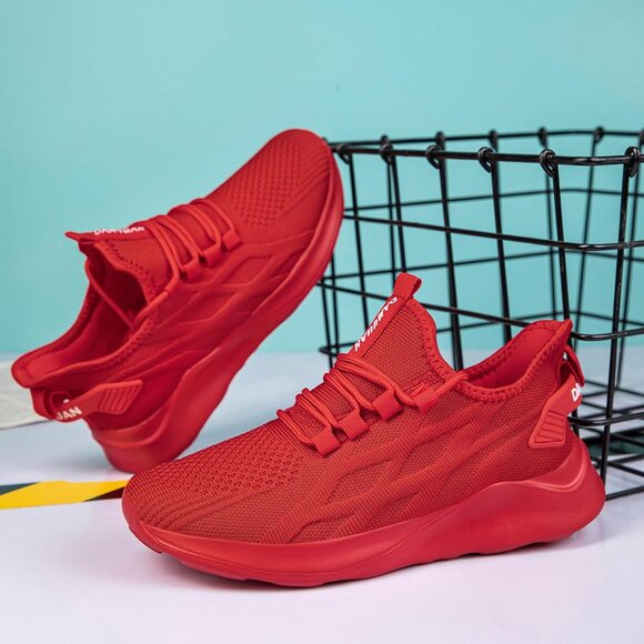 Brand New Women Red Synthetic ZMBCYG Running Walking Slip On Sport Sneakers - Picture 7 of 9